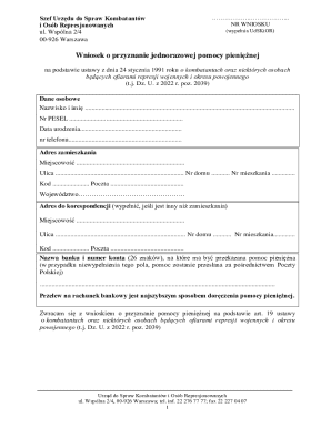 Poland Veteran Financial Aid Application