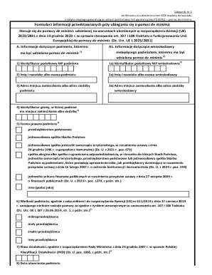 EU De Minimis Aid Application Form