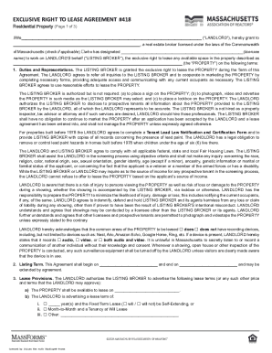 Exclusive Right to Lease Agreement