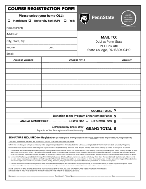 Course Registration Form