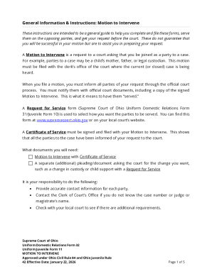 Ohio Motion to Intervene Form