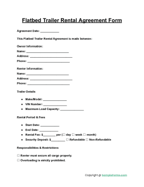 Flatbed Trailer Rental Agreement
