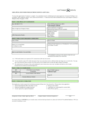 GIRO Application Form for Electronic Service Agent