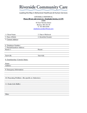 Lifeskills Referral Form