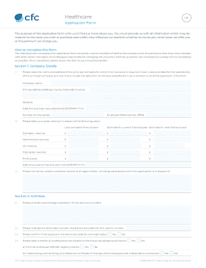 UK Healthcare Insurance Application Form