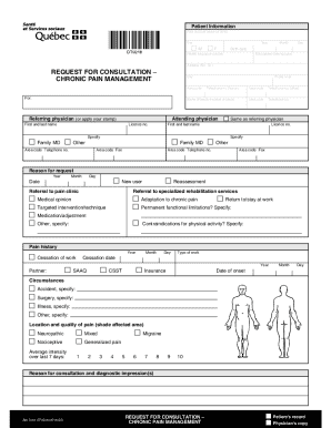 Chronic Pain Management Request Form