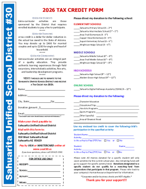 2026 Arizona Tax Credit Form