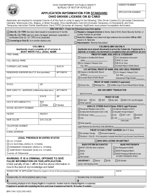 Ohio Driver License or ID Card Application