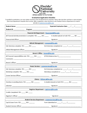 Graduation Application Checklist