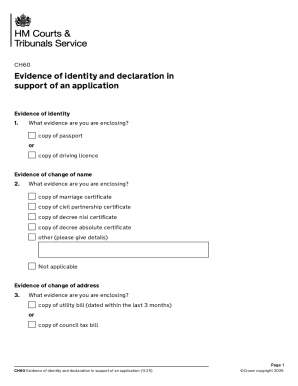 CH60 Evidence of Identity and Declaration