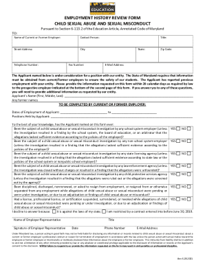 Employment History Review Form