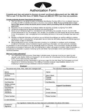 Employer Authorization Packet