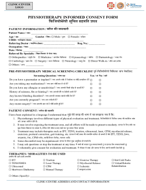 Physiotherapy Informed Consent Form