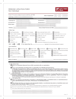 IDFC First Bank Periodic Updation Form