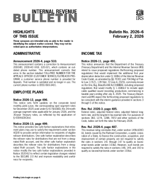IRS Bulletin 2026-6