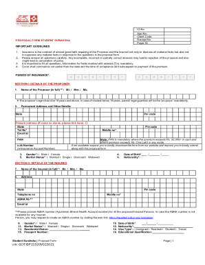 Student Suraksha Proposal Form