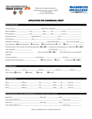Business Credit Application Form