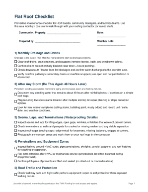 Flat Roof Preventive Maintenance Checklist