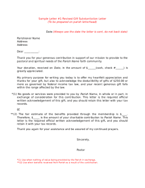 Gift Substantiation Letter