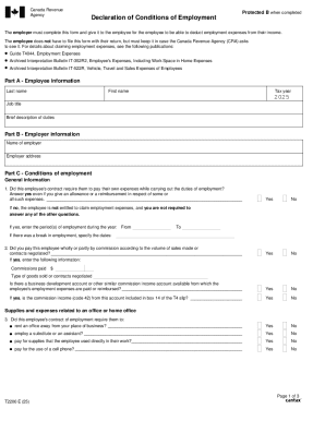 Canada Revenue Agency Employment Expenses Declaration