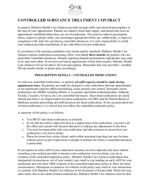 Controlled Substance Treatment Contract