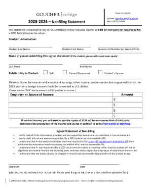 2025-2026 Nonfiling Statement