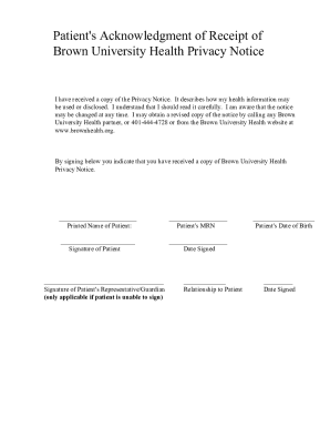 Patient Acknowledgment of Receipt of Privacy Notice