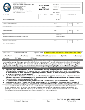 Washington County Fire Permit Application