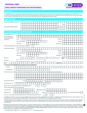 Saral Bharat Sookshma Udyam Suraksha Proposal Form