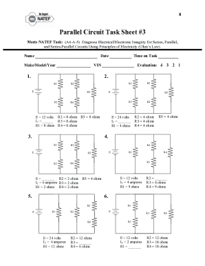 Parallel Circuit Task Sheet