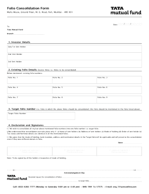 Folio Consolidation Form
