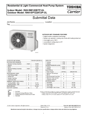Residential Light Commercial Heat Pump System Form