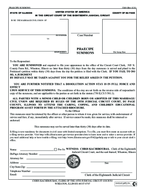 Praecipe Summons 3240