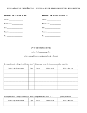 IOS Form - Reconciliation of Claims and Liabilities