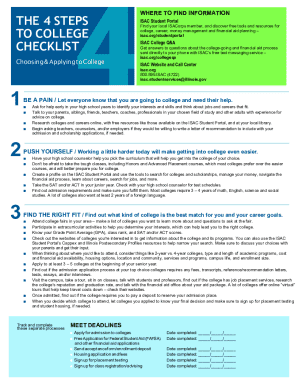 Illinois College Checklist