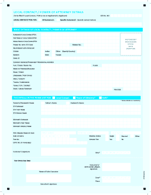 Local Contact Power of Attorney Form