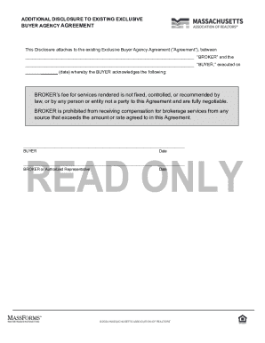 Additional Disclosure to Exclusive Buyer Agency Agreement