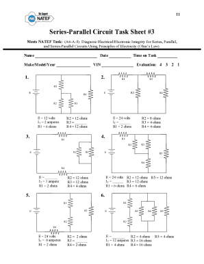 Series-Parallel Circuit Task Sheet