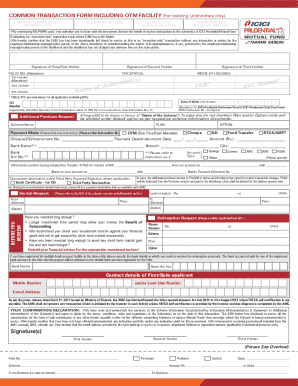 Mutual Fund Transaction Form