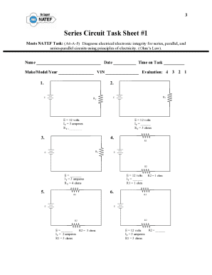 Series Circuit Task Sheet