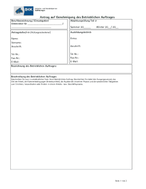 German Apprenticeship Business Task Approval Application