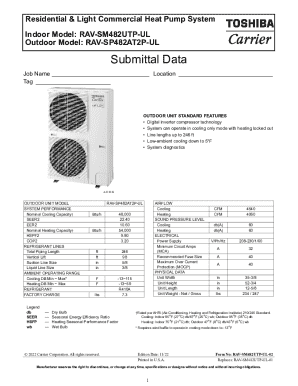 Residential Heat Pump System Submittal Data