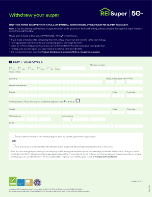 REI Super Withdrawal Form