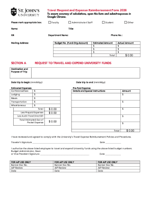 Travel Request and Expense Reimbursement Form