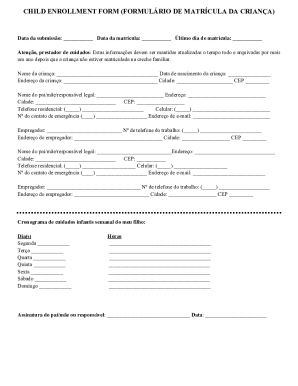 Child Enrollment and Permission Forms