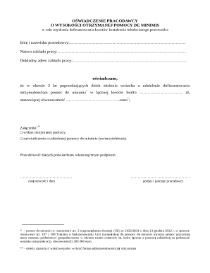 Employer Declaration on De Minimis Aid