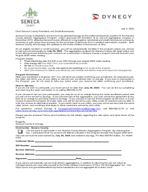 Seneca County Electric Aggregation Program Opt-Out Form