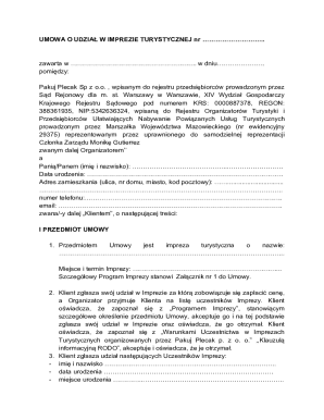 Tourism Event Participation Agreement