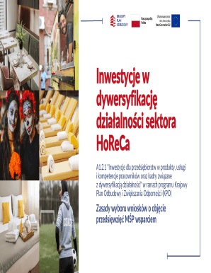 Poland HoReCa Diversification Grant Application