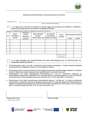 Loan Application De Minimis Aid Declaration